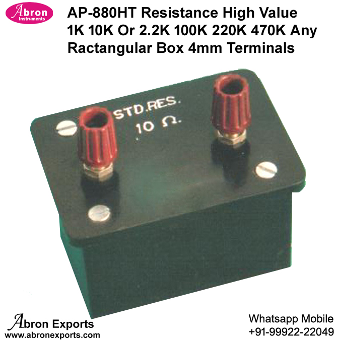 Resistance High Value Ohms 1K 2.2k 10K 100K 220k 470K 1 Watts Any Strong Ractangular Box 4mm Terminals Marked Value 10pc Abron AP-880HT 